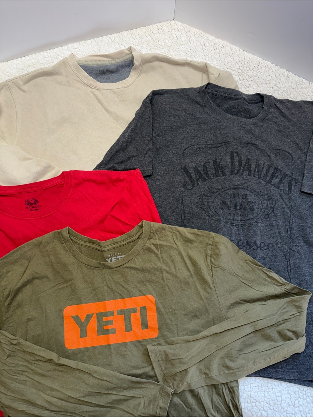 Men’s XL Bundle. Yeti Olive Green Long Sleeve Tee with Orange Logo